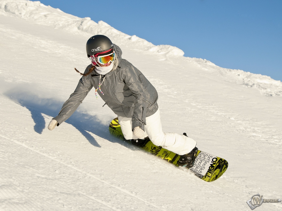 Девушка на сноуборде 1152x864