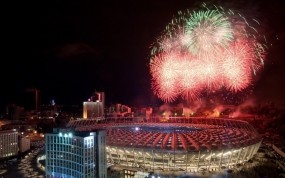 Обои Нск Олимпийский: Ночь, Салют, Стадион, Спорт
