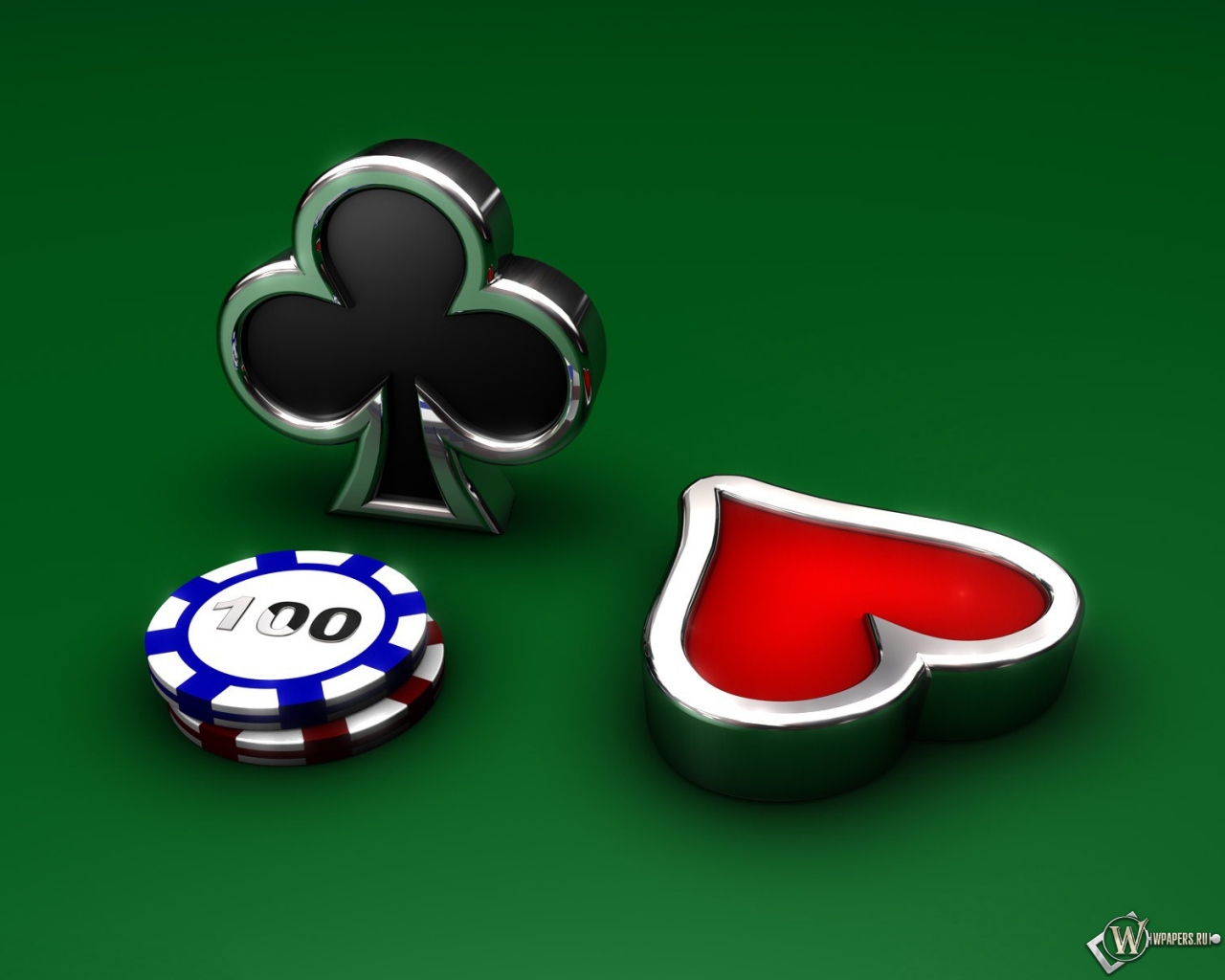Покерные фишки 1280x1024