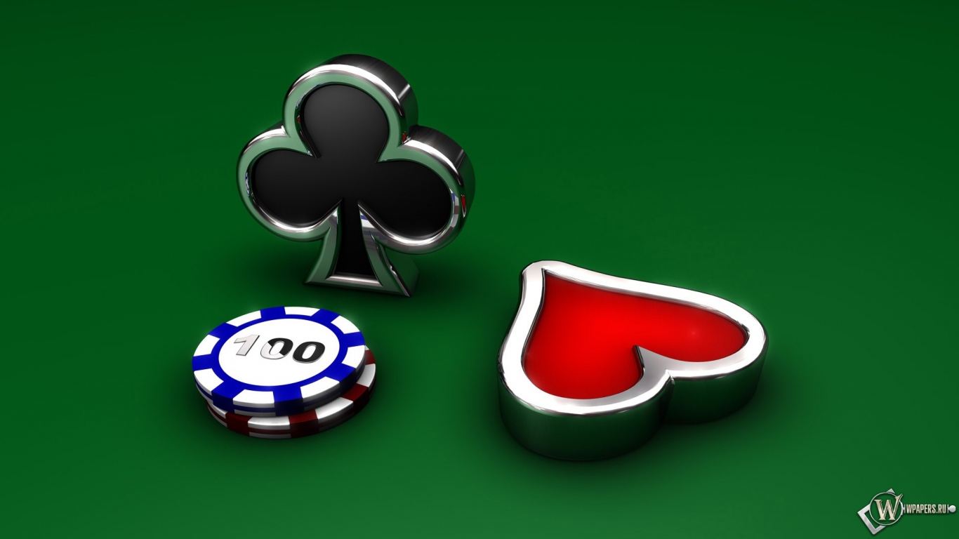 Покерные фишки 1366x768