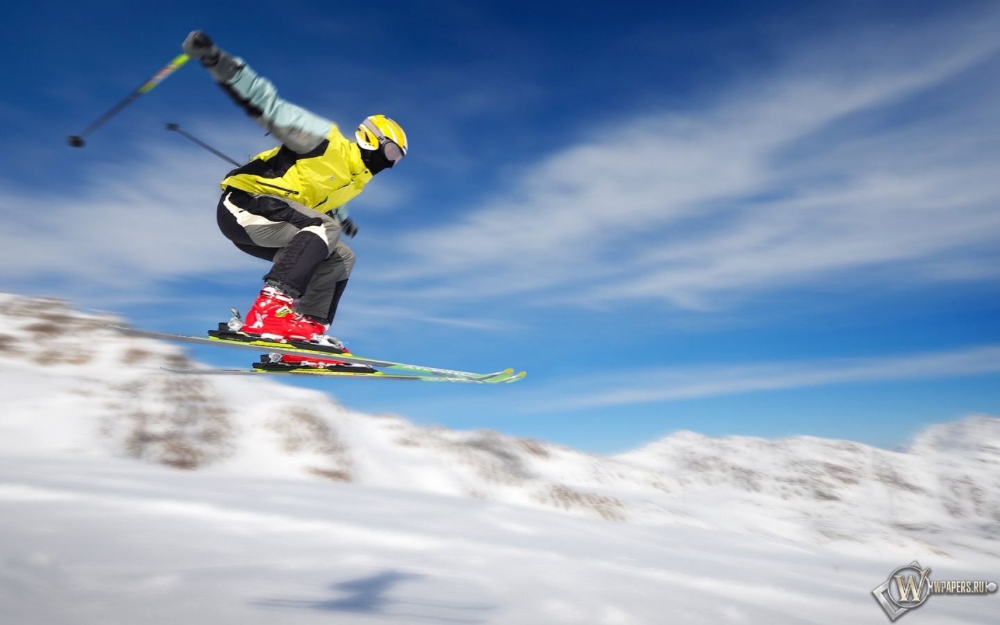 Летящий лыжник 1440x900