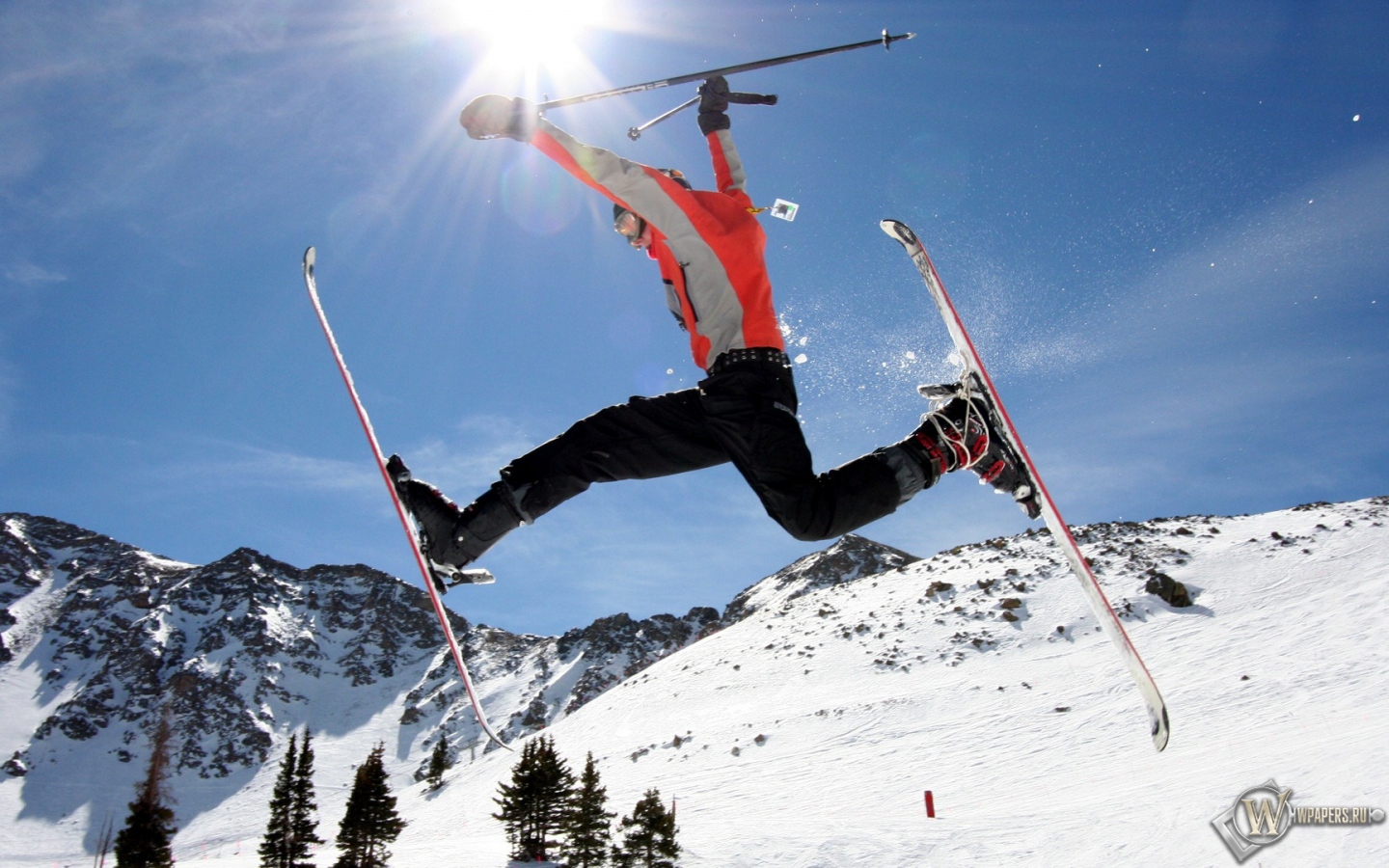 Скачущий лыжник 1440x900