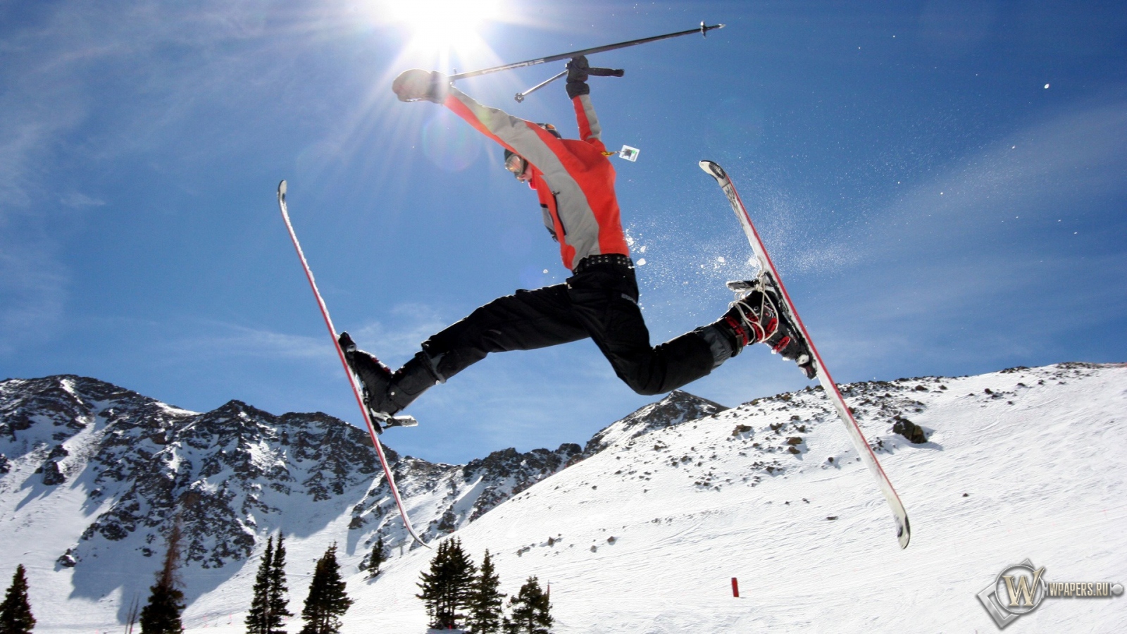 Скачущий лыжник 1600x900