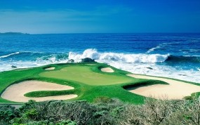 Обои Поле для гольфа: Волны, Море, Гольф, Сорт, Спорт