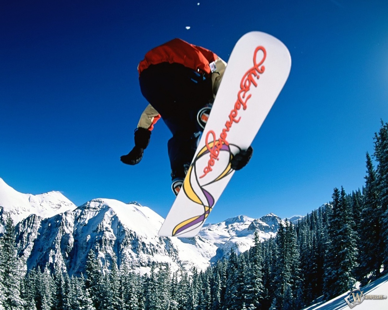 Snowboarding jump 1280x1024