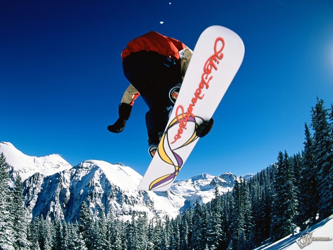Snowboarding jump 1280x960
