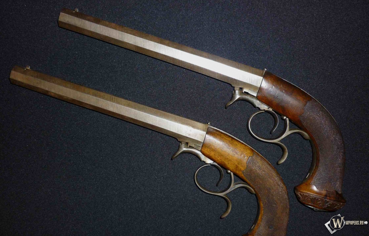 Дуэльные пистолеты 40-50 годы XIX века 1200x768