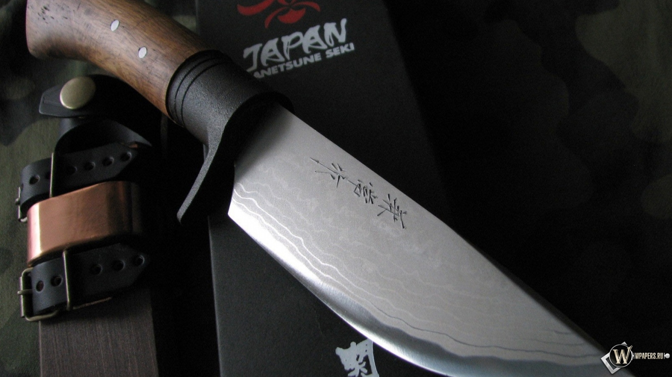 Японский нож 1366x768