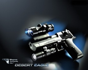Обои Desert Eagle: Лазер, Пистолет, Desert Eagle, Оптический прицел, Оружие