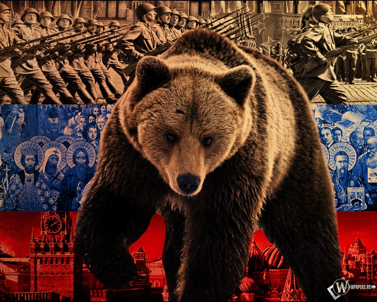 Скачать Обои Русский Медведь (Россия, Политика, Медведь, Флаг) Для.