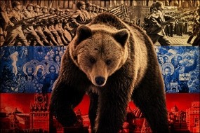 Обои Русский медведь: Россия, Политика, Медведь, Флаг, Медведи