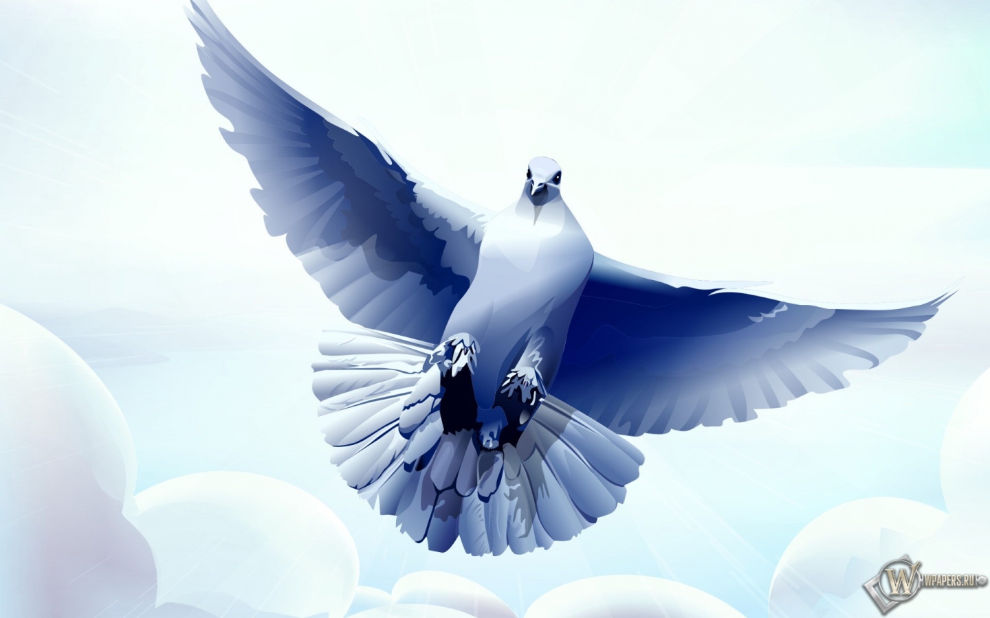 Рисованный голубь 1440x900