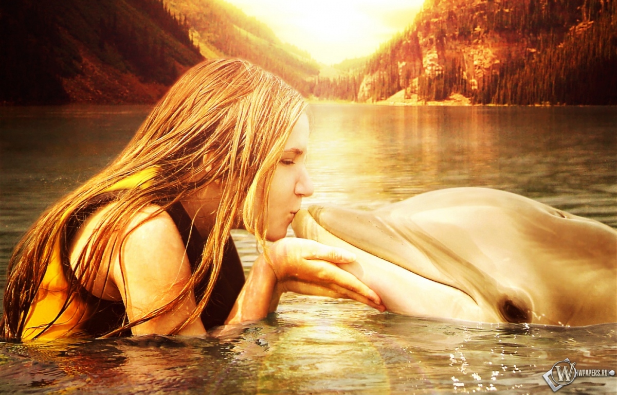 Girl with a dolphin 1200x768