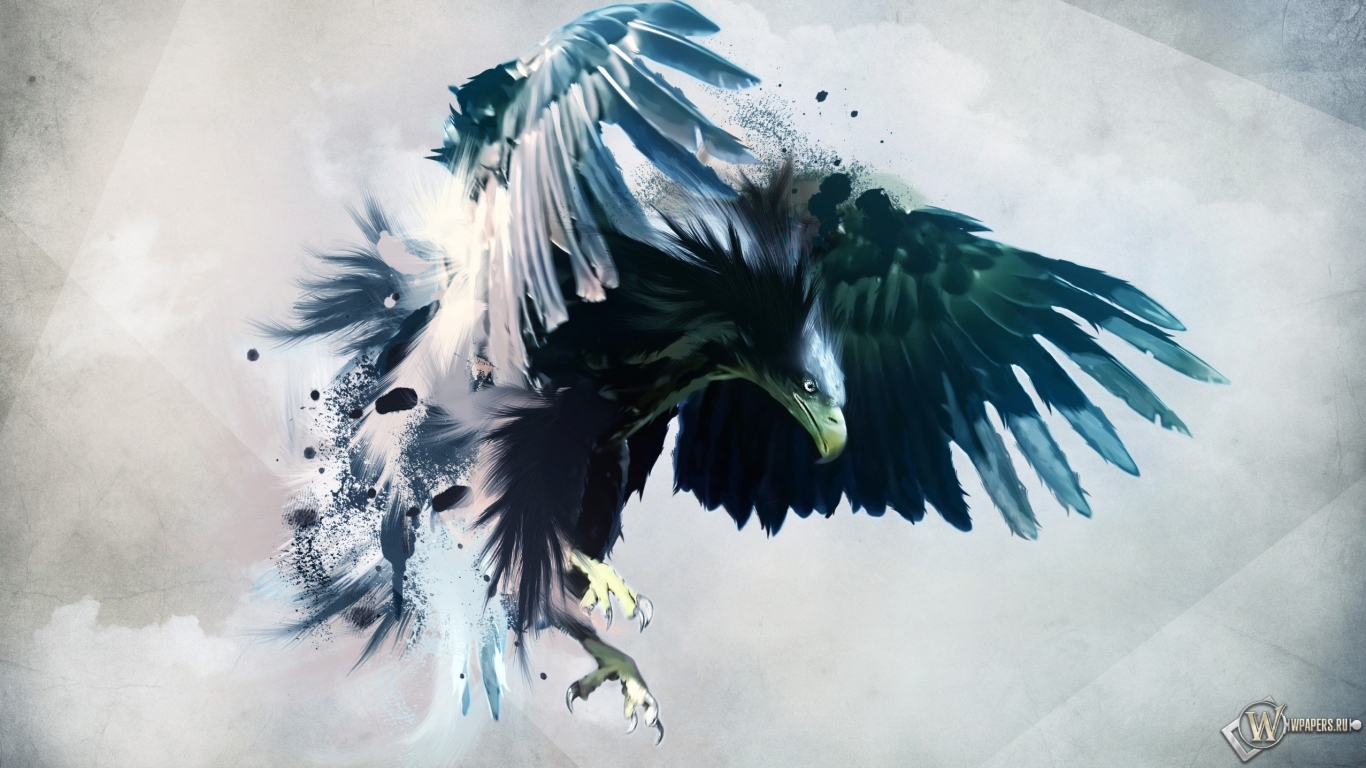 Artistic eagle 1366x768