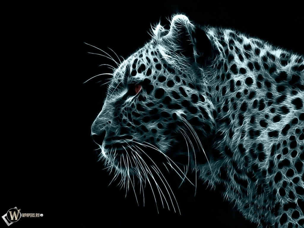 Рисованный Леопард 1024x768