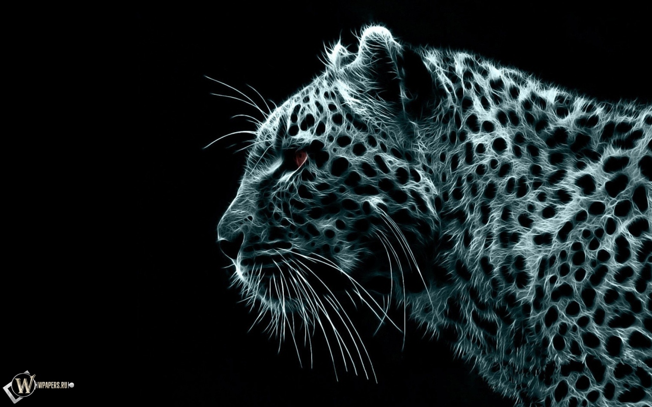 Рисованный Леопард 1280x800