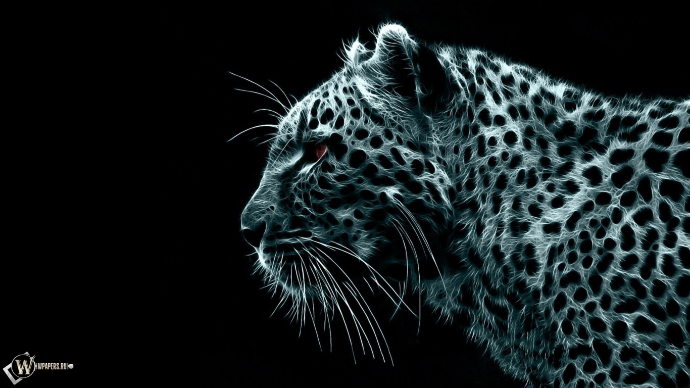 Рисованный Леопард 1366x768