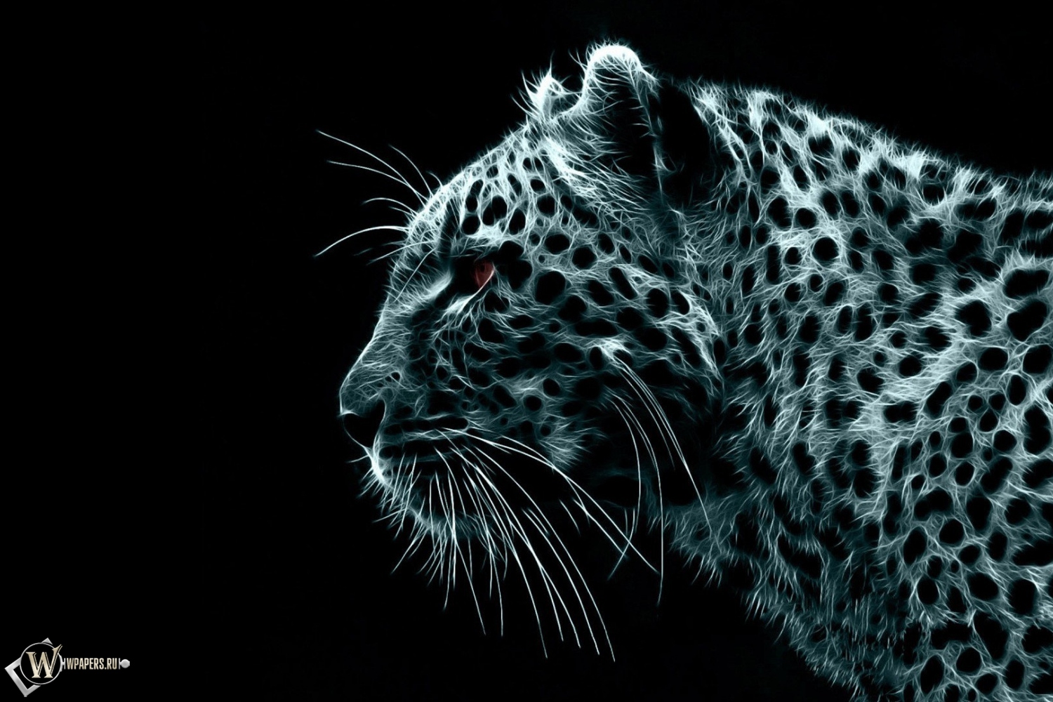 Рисованный Леопард 1500x1000