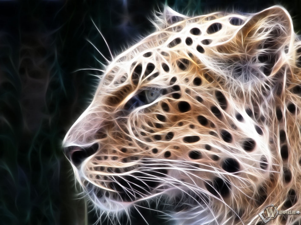 Рисованный Леопард 1024x768