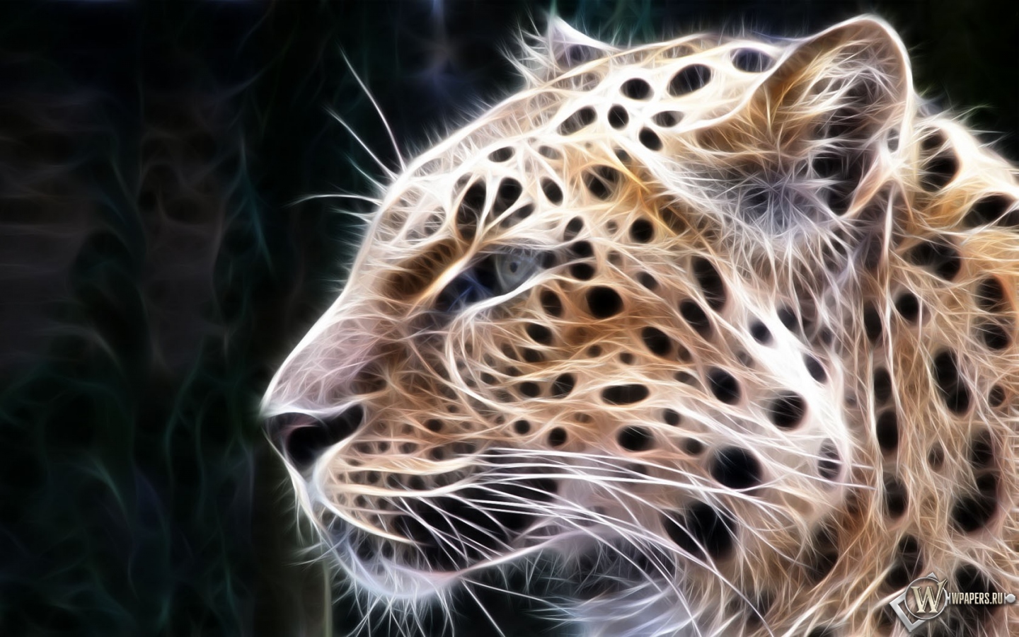 Рисованный Леопард 1440x900