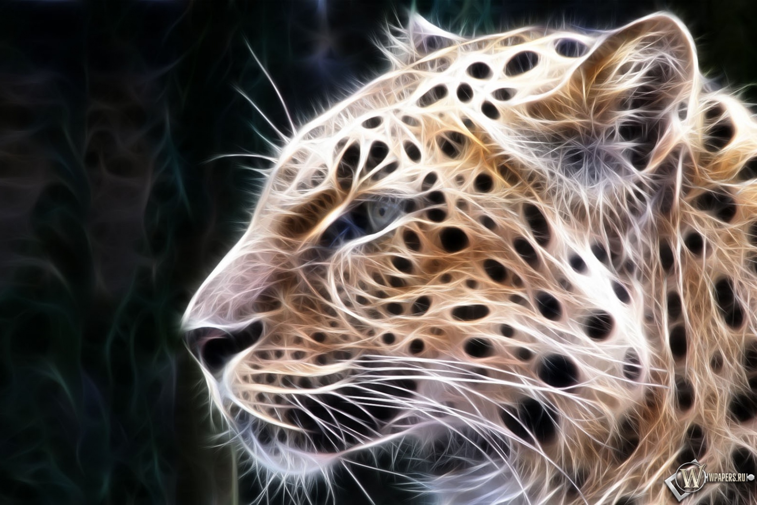 Рисованный Леопард 1500x1000