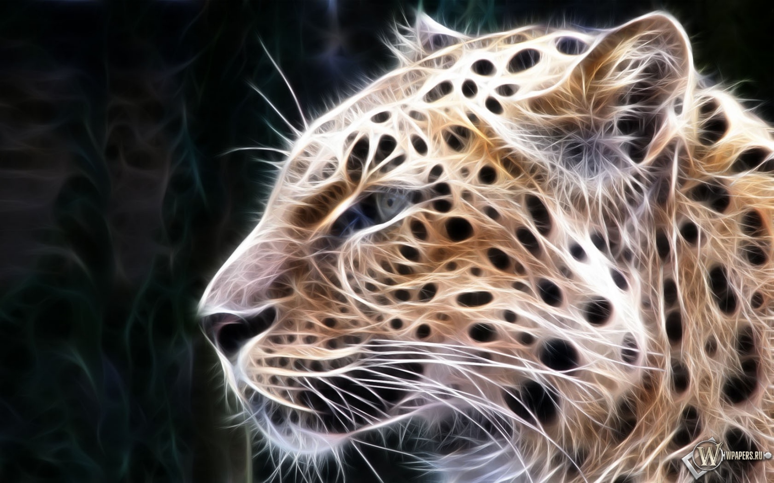 Рисованный Леопард 1536x960
