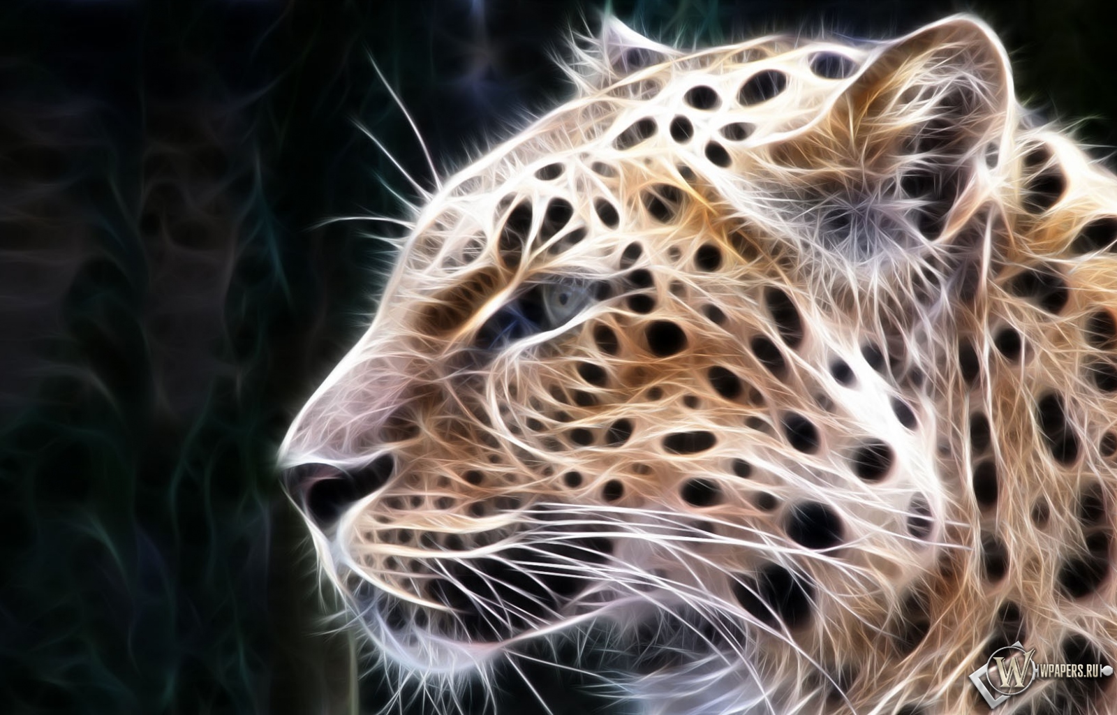 Рисованный Леопард 1600x1024
