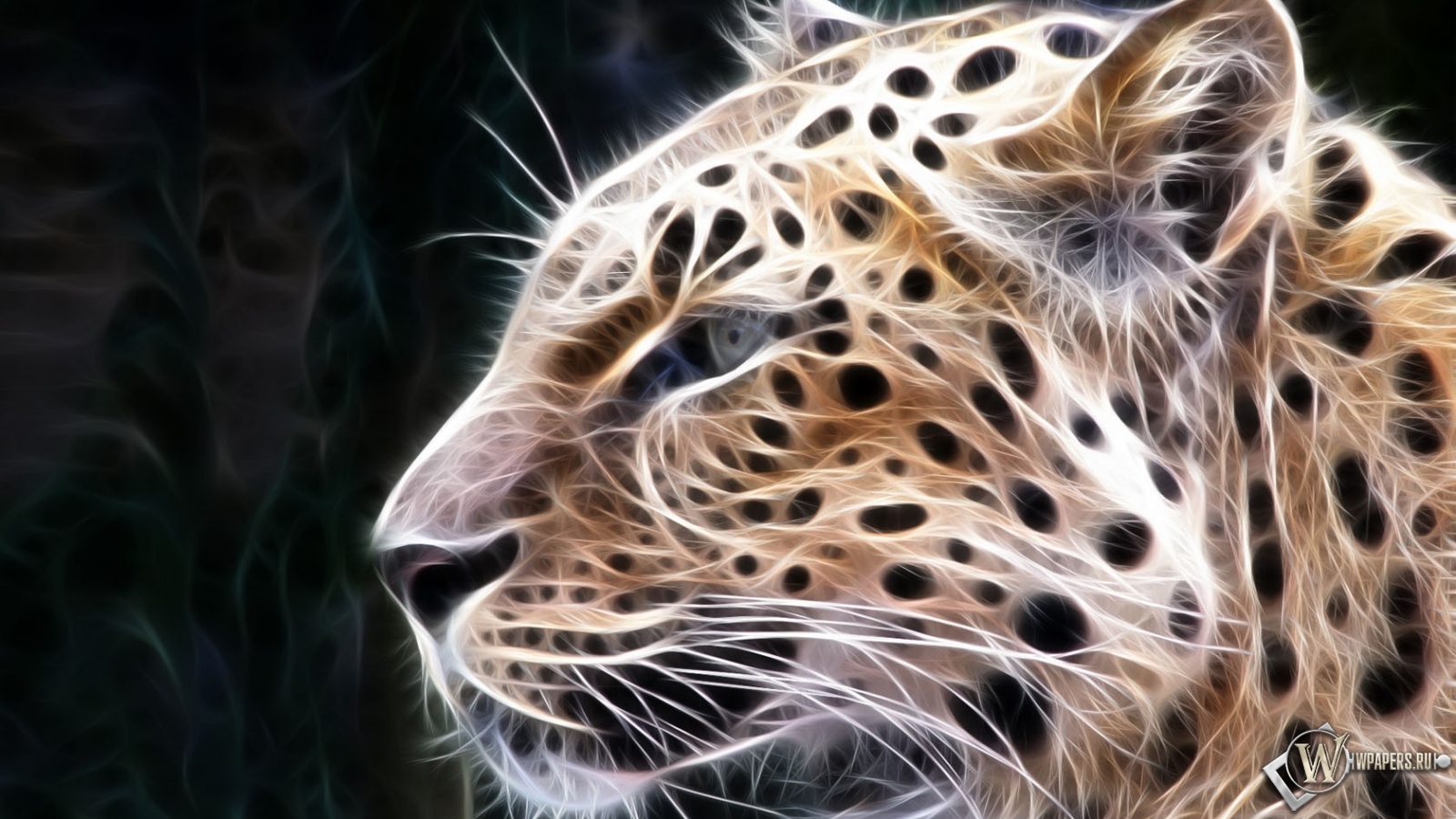 Рисованный Леопард 1600x900