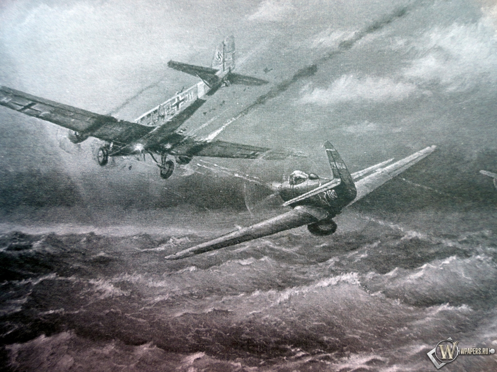 P-39 Airacobra и Ju-52 1024x768