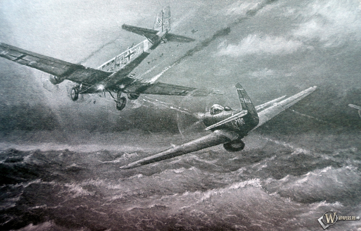 P-39 Airacobra и Ju-52 1200x768