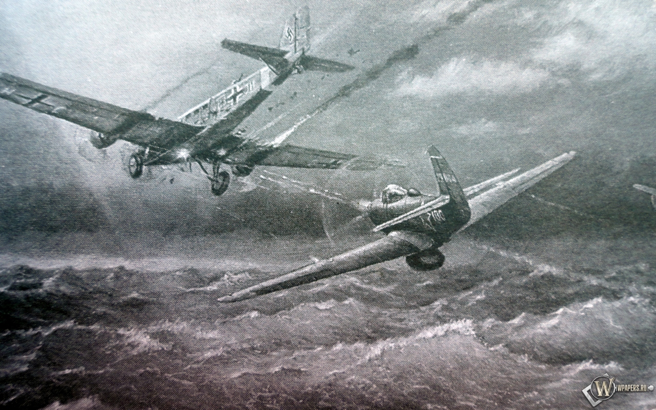P-39 Airacobra и Ju-52 1280x800