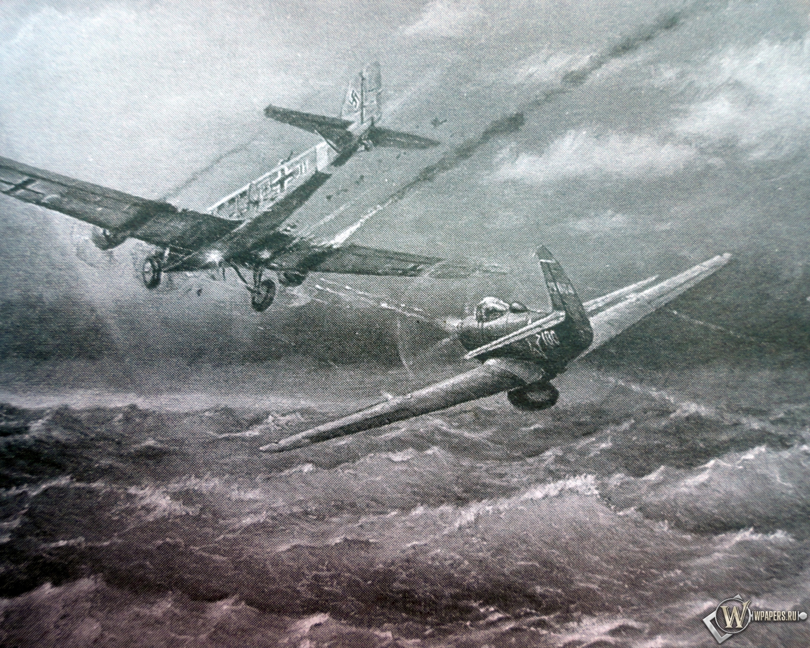 P-39 Airacobra и Ju-52 1600x1280