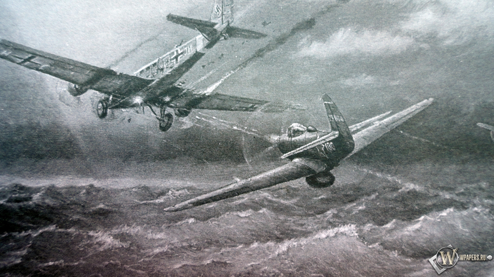 P-39 Airacobra и Ju-52 1600x900