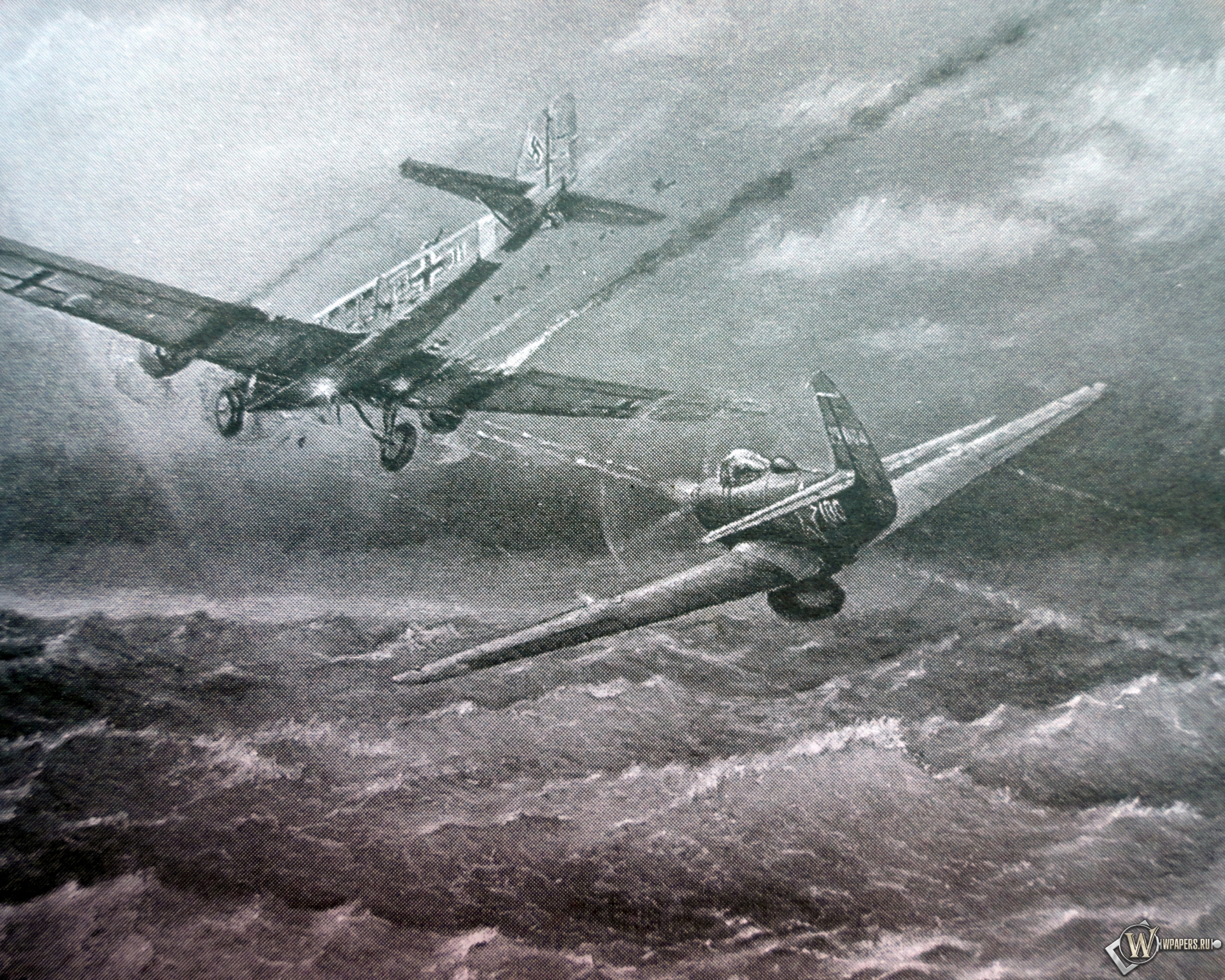 P-39 Airacobra и Ju-52 2560x2048