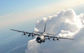 Обои Lockheed AC-130u Spooky: Облака, Полёт, Небо, Самолёт, Lockheed, Самолеты
