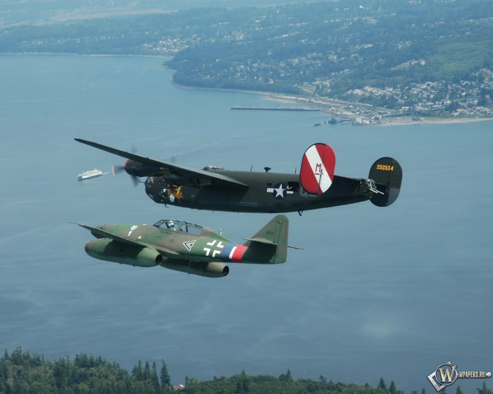 Me-262 and Avro Lancaster 1600x1280