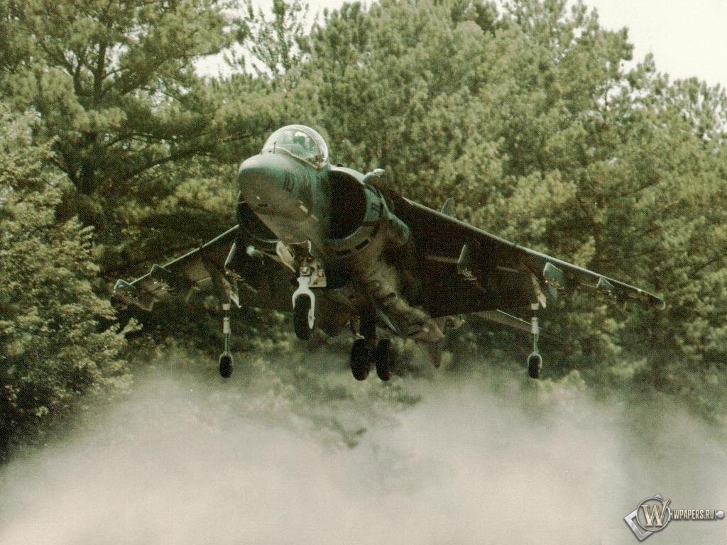 Истребитель - вертикальный взлёт Harrier 1024x768