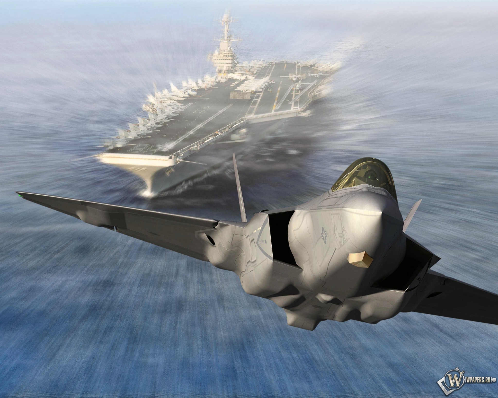 Запуск Lockheed Martin F-35C Lightning II из авианосца 2048x1638
