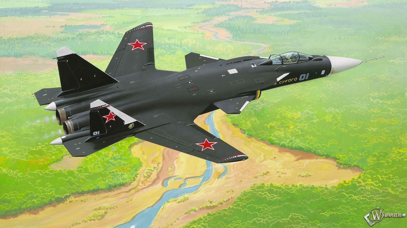Су-47 1366x768