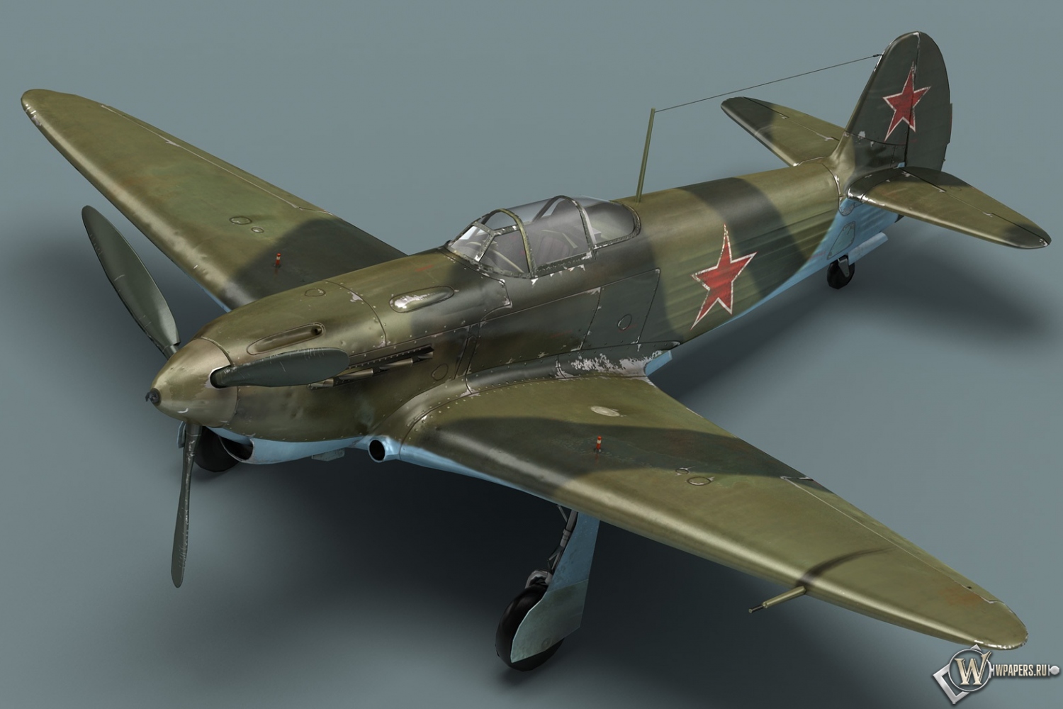 Советский истребитель Як-1 1500x1000