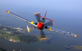 Обои North American P-51 Mustang: Истребитель, Небо, Авиация, mustang, Истребители