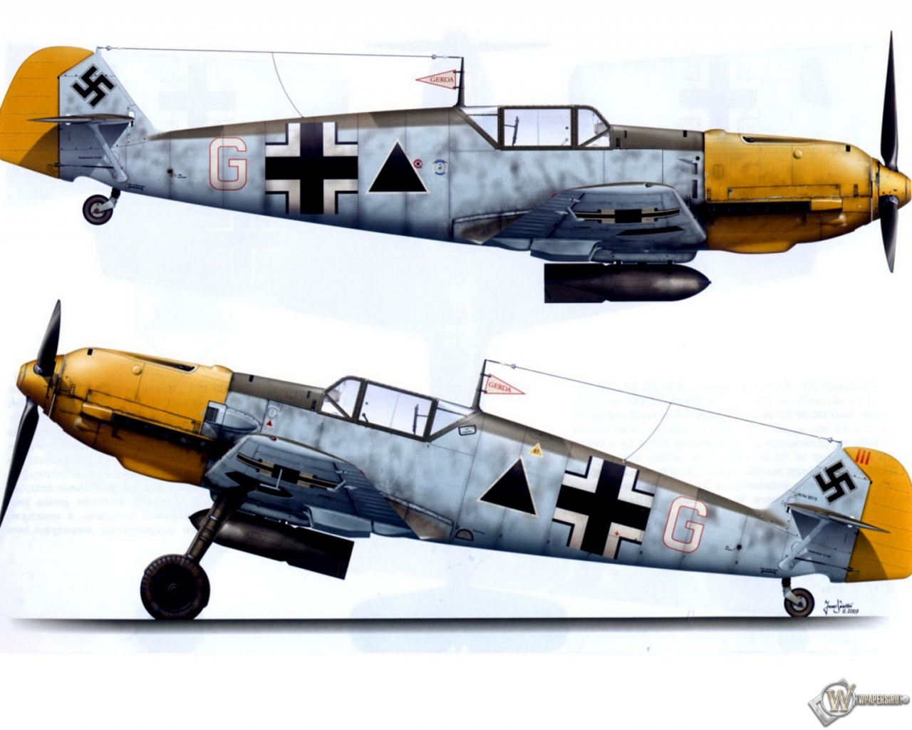 Bf-109E1-II.JG27 1280x1024