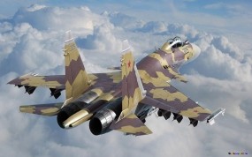 Обои Су-37: Облака, Небо, Самолёт, Су-37, Истребители