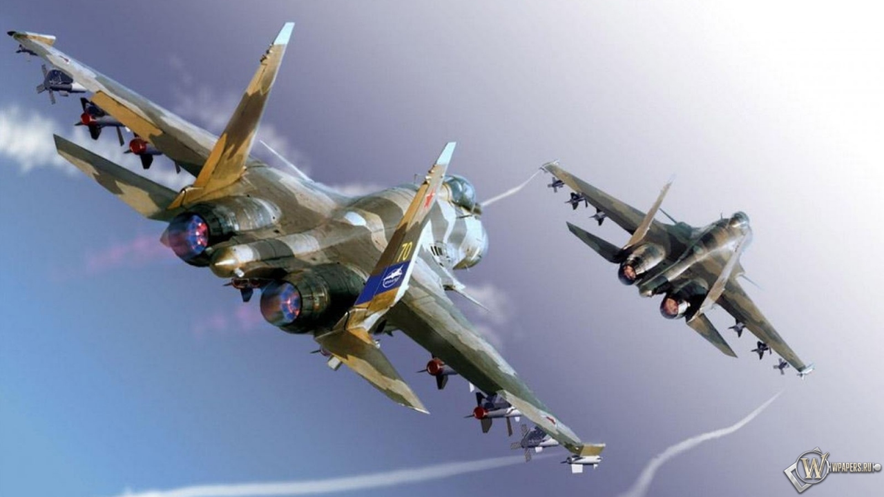 Истребители Су-35 1280x720