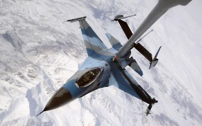 Обои F-16 дозаправка: Истребитель, Дозаправка, Мороз, F-16, Истребители