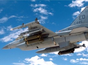 Обои F16 Falcon: Полёт, Истребитель, Военные самолеты, Небо, F-16, Воздух, Истребители