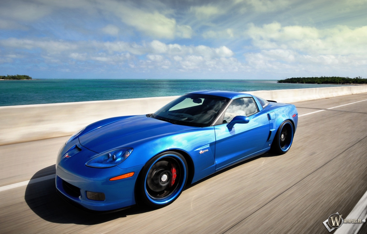 Синий Corvette 1200x768
