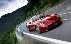 Обои Alfa Romeo: Alfa Romeo, Трасса, Sport Car, Alfa Romeo 8C, Alfa Romeo