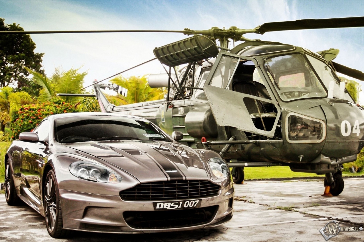 Aston Martin DBS & Westland Scout 1500x1000