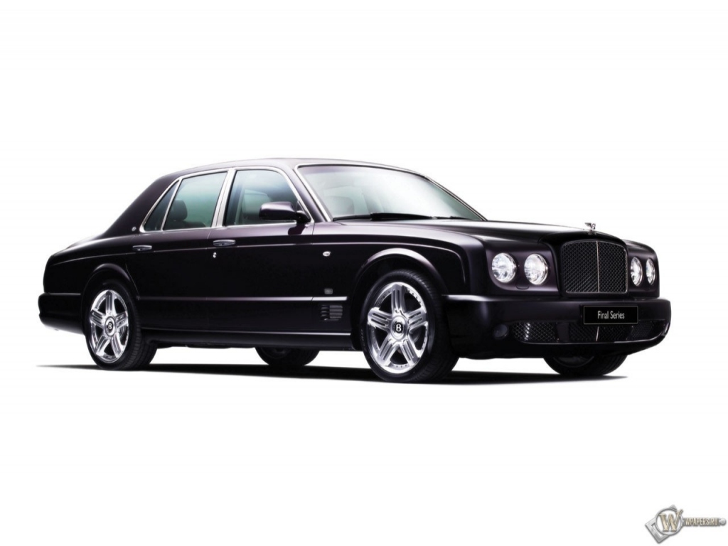 Черный Bentley Arnage на белом фоне 1024x768